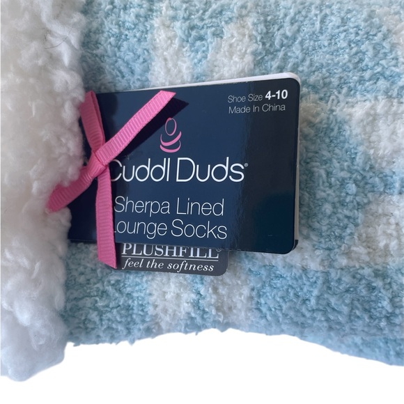 NWT Cuddl Duds Sherpa Lined Lounge Socks Slip Resistant Bottom Ladies Size 4-10 - Picture 2 of 3